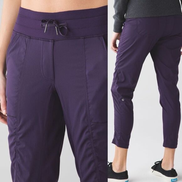 Lululemon Street To Studio Pant II Deep Zinfandel purple lightweight crop 6 - Picture 1 of 12